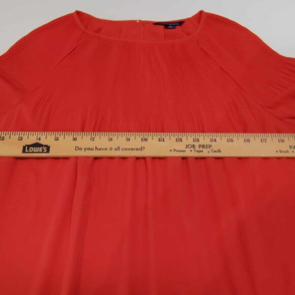 Land's End Red short-sleeved Chiffon, pleated bodice top, size 10 - Picture 11 of 13